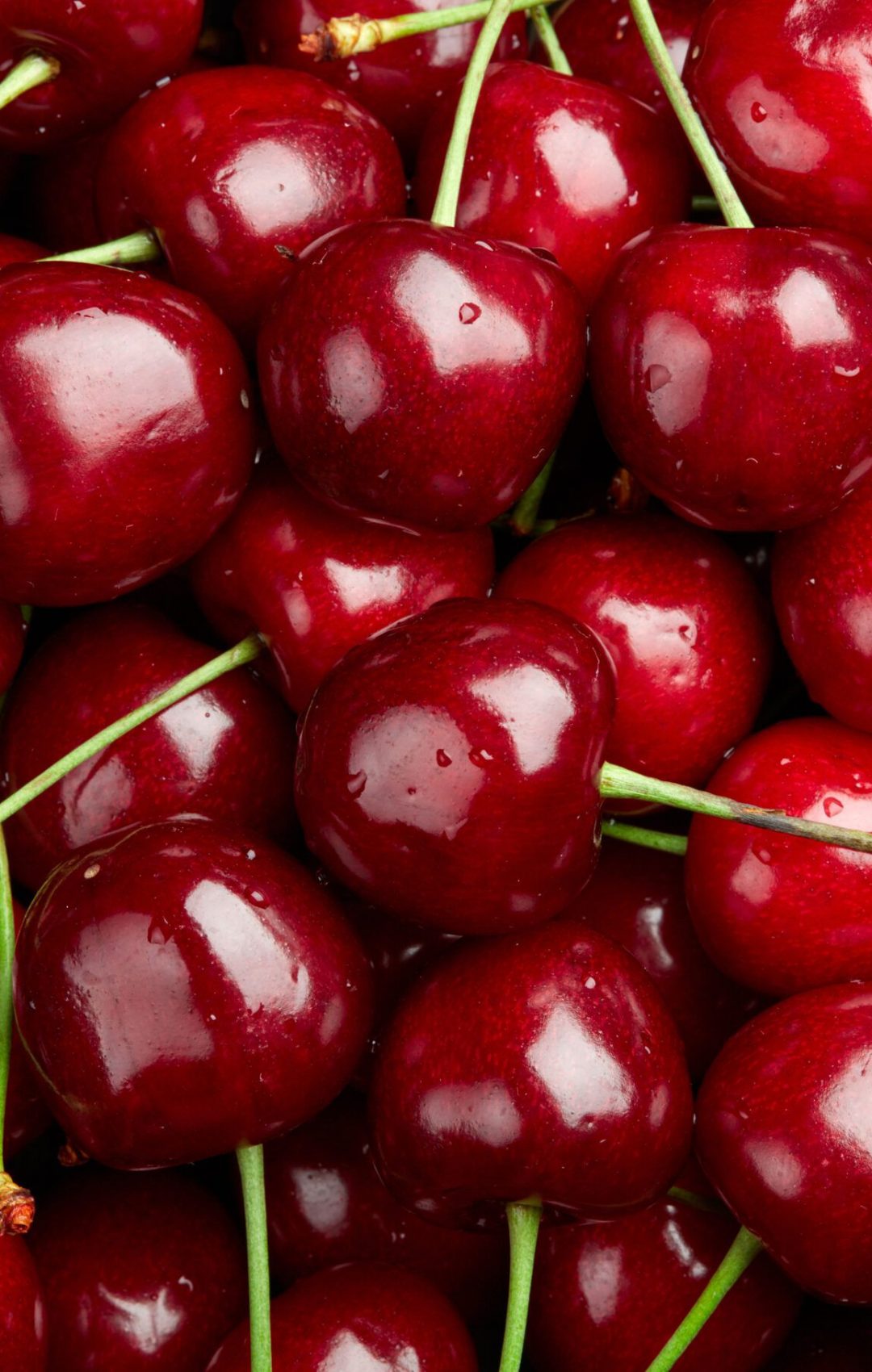 Cherry Background.  Sweet organic cherries on market counter